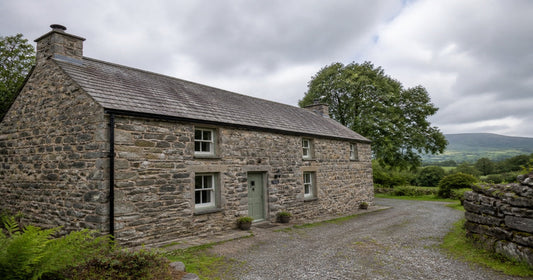 Traditional stone cottage with natural slate roof, Wales